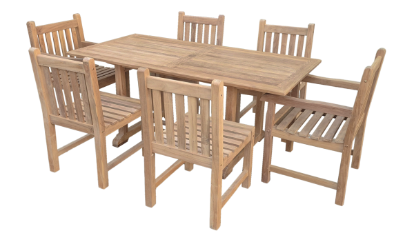 Teak 1 Sitzgruppe Tisch 180x90x75 cm, 4 x Stühle und 2 Sessel Sonderangebot !!